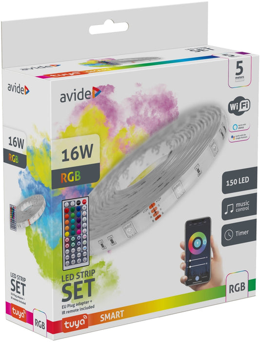 Avide 945064 Trak LED Tuya WI-FI, senzor glasbe, daljinec 5m 16W RGB IP65