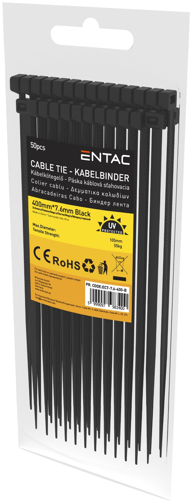 Entac 983400 Vezice 7,6 x 400 mm