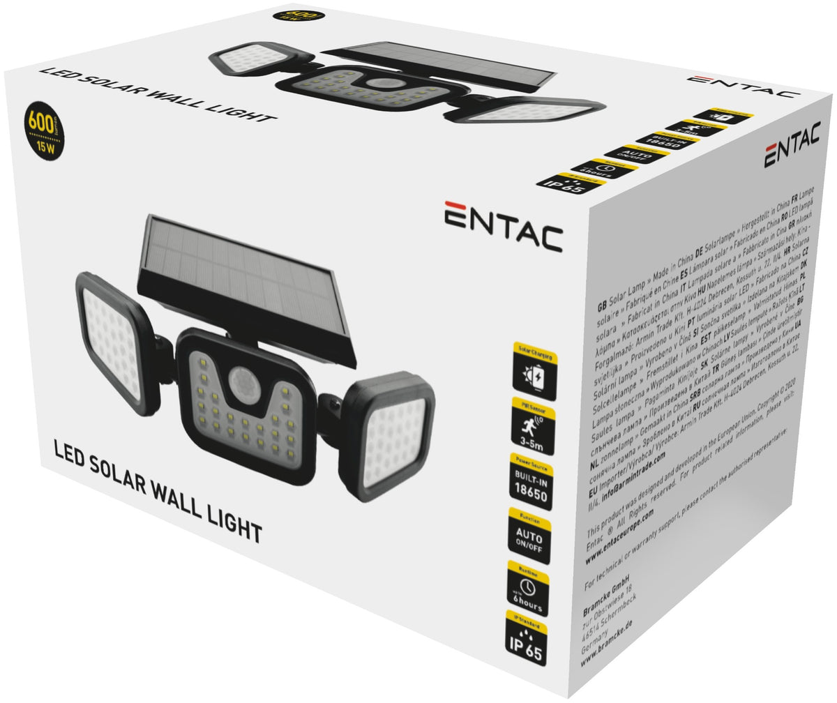 Entac 83561 Solarna svetilka s senzorjem LED 15W