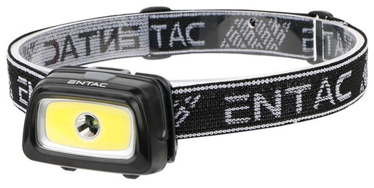 Entac 988146 Naglavna svetilka XPE + COB LED 5+3W 120m 140 lm, Črna