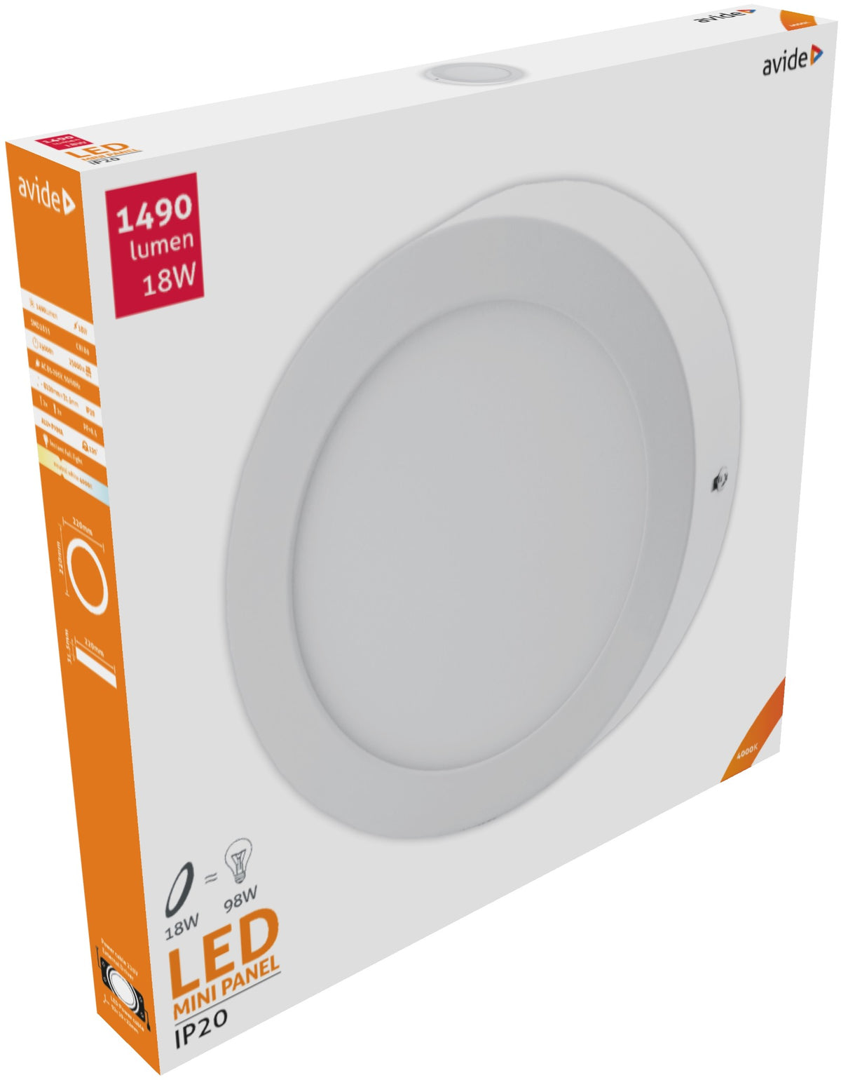 Avide 81925 Stropna svetilka LED 18W NW 1490 lm
