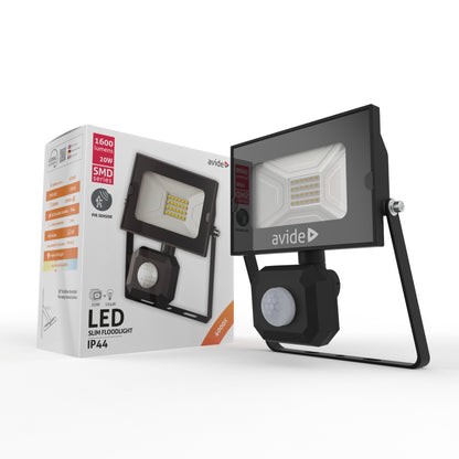 Avide 909004 SMD LED Reflektor Slim s senzorjem gibanja 20W NW 1600 lm