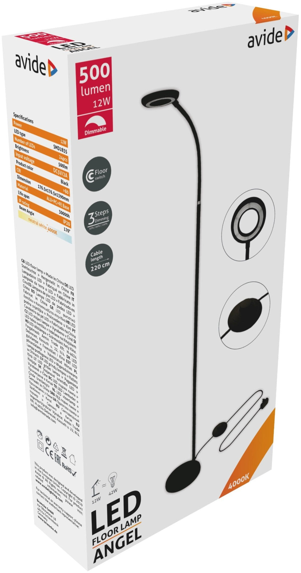 Avide 919447 Svetilka LED Angel 12W NW 500lm