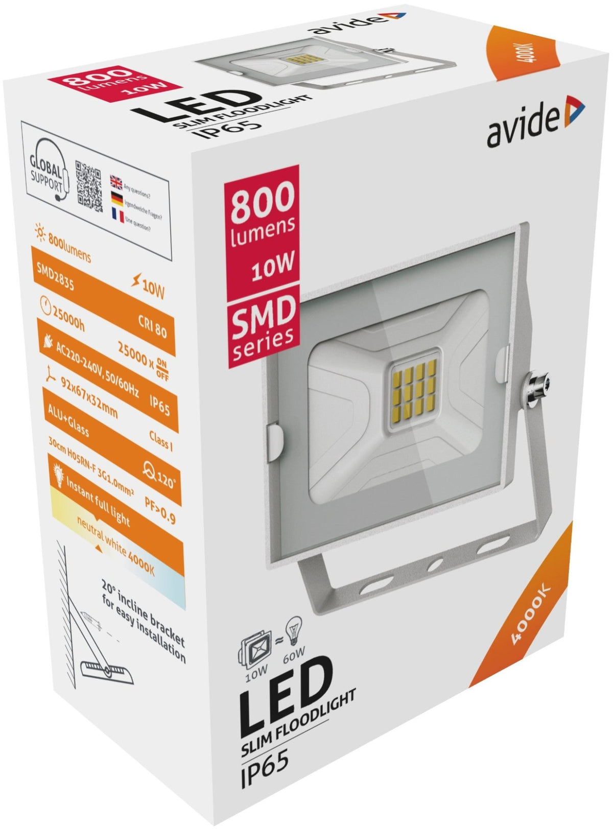 Avide 924847 Reflektor LED SMD 10W NW 800 lm