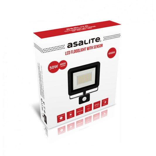 Asalite ASAL0116 Reflektor s senzorjem LED 50W 4500K 4000 lm