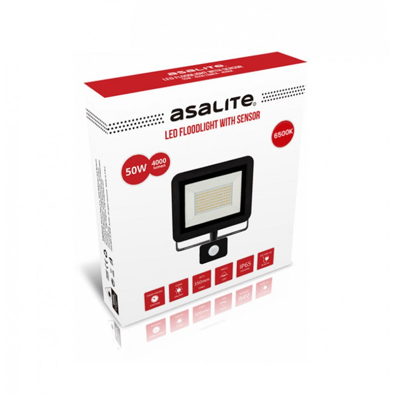 Asalite ASAL0131 Reflektor s senzorjem LED 50W 6500K 4000 lm